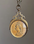 JUST THINK OF THE QUEEN //  1887 VICTORIAN COIN PENDANT