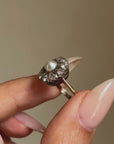 THE SUNFLOWERS IN MY GARDEN LEAN DOWN TO KISS ME AND I KNOW IT // VICTORIAN PEARL AND DIAMOND FLOWER RING