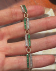 LAY YOUR HEAD DOWN HERE, LOVE ON THIS PATCH OF MOSS AND LISTEN TO THE TRICKLING STREAM // FRENCH DECO COLOMBIAN EMERALD AND OLD MINE CUT DIAMOND BRACELET