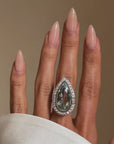 RUN TO THE RIVER,  I'LL BE WAITING FOR YOU // LOVELY HUGE AQUAMARINE DINNER RING