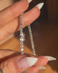 14.50ct EMERALD CUT DIAMOND TENNIS NECKLACE