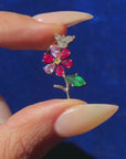 TEND TO YOUR OWN GARDENS, AND WATCH WHAT GROWS // ONE OF A KIND GEMSTONE BLOOM WITH DIAMOND BUTTERFLY PENDANT