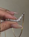 OF KISSING BREATHLESSLY UNDERNEATH THE WATERFALL // 80's BAGUETTE DIAMOND NECKLACE