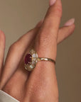 I WATCHED HER DANCE AND MY HEART FELT LIKE THE RIPEST OF APPLES // VINTAGE NO HEAT RUBY BALLERINA RING