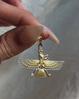 UNDERNEATH THE WINGS OF THE GODDESS, I AM UNTOUCHABLE // VINTAGE ISIS PENDANT IN 18K GOLD