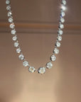 21.65ct COLLET SET ANTIQUE DIAMOND TENNIS NECKLACE