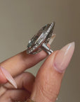 RUN TO THE RIVER,  I'LL BE WAITING FOR YOU // LOVELY HUGE AQUAMARINE DINNER RING