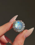 YOU WERE BORN UNDERNEATH A FULL MOON AND THAT BLESSING WILL FOLLOW YOU WHEREVER YOU MAY GO // MAN IN THE MOON VICTORIAN OLD MINE CUT DIAMOND HALO CONVERSION RINGDANT