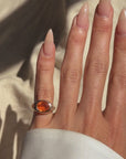 I HAVE THIS SMOLDERING DESIRE AND IT'S TIME I LET IT BURN  FREELY // MEXICAN FIRE OPAL AND DIAMOND SIGNET PINKY RING