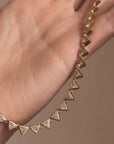 LET ME JUST SINK MY TEETH INTO YOU // TRILLION PYRAMID DIAMOND TENNIS NECKLACE