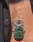I DO NOT NEED PERMISSION, I AM DIVINELY AND FIERCELY PROTECTED // INCREDIBLE ART DECO JADE DRAGON PENDANT