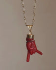 I AM DIVINELY PROTECTED AND SURROUNDED BY ALL THAT IS GOOD // ITALIAN CORAL EVIL EYE TALISMAN