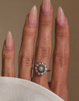 THE SUNFLOWERS IN MY GARDEN LEAN DOWN TO KISS ME AND I KNOW IT // VICTORIAN PEARL AND DIAMOND FLOWER RING