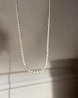 5.50ct YELLOW GOLD DIAMOND TENNIS NECKLACE