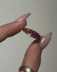 THERE IS A FIRE IN MY HEART AND I'LL KEEP IT BURNING ABOVE ALL ELSE // VICTORIAN RUBY FIVE STONE RING