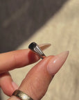 YOU ARE MY DARK VALENTINE NOW AND ALWAYS // BLACK DIAMOND AND COFFIN CUT DIAMOND RING