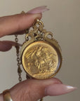 JUST THINK OF THE QUEEN //  1887 VICTORIAN COIN PENDANT