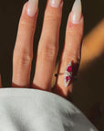 TO THE RHYTHM OF MY HEARTBEAT // ANTIQUE RUBY NAVETTE RING