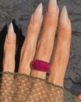 THE ALETTO BROTHERS ARE HERE TO MAKE YOU BLUSH WITH RUBIES ON YOUR CHEEKS // INVISIBLE SET RUBY COCKTAIL RING