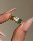 COME PLAY IN THE CLOVER HERE, WITH ME // VINTAGE EMERALD AND DIAMOND RING