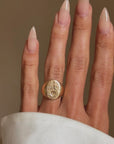 "HOC SIGNO VINCES", BY THIS SIGN YOU WILL CONQUER // VINTAGE GOLD SIGNET