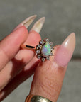 BABY YOU GOT ME FEELING SO GOOD // VINTAGE OPAL AND DIAMOND HALO RING