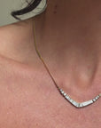 OF KISSING BREATHLESSLY UNDERNEATH THE WATERFALL // 80's BAGUETTE DIAMOND NECKLACE