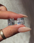 I'LL ROLL THE DICE AND GET LUCKY, ANYTIME // VINTAGE CARRE CUT DIAMOND EARRINGS
