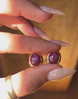 OF WILD SUMMER RASPBERRIES BURSTING LIKE STARS ON MY TONGUE // GIA CERTIFIED STAR RUBY PAIR EARRINGS