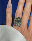 THE WAY YOUR GREEN EYES KEEP SECRETS // ANTIQUE SILVER AND TOURMALINE RING