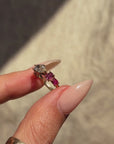 HERE I AM, WITH ALL THE BROKEN PIECES OF MY HEART AND ASKING IF YOU CAN SEE ME AS WHOLE // UNHEATED RUBY AND ANTIQUE MOVAL DIAMOND RING