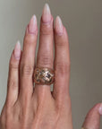 LJ CROSS MY HEART AND HOPE TO DIE // ROSE GOLD MOSAIC SET CHAMPAGNE DIAMOND RING
