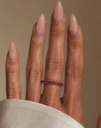 A CROWN OF ROSES, FOR YOU MY DEAR // PINK SAPPHIRE ETERNITY BAND SZ 6.5