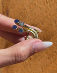 Retro Lapis Cascading Waves Ring