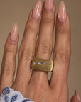 BUT DADDY, I LOVE HER // VINTAGE 18K GOLD AND DIAMOND SHOTGUN RING