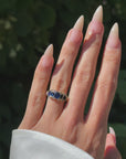 SPEAK TO ME OF FLOWERS THAT WILL BLOOM AGAIN IN SPRING // VICTORIAN SAPPHIRE AND DIAMOND 5 STONE RING