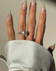 THE SKIN OF VENUS UNDERNEATH THE MOONLIGHT // ART DECO MABE PEARL RING