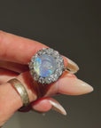 YOU WERE BORN UNDERNEATH A FULL MOON AND THAT BLESSING WILL FOLLOW YOU WHEREVER YOU MAY GO // MAN IN THE MOON VICTORIAN OLD MINE CUT DIAMOND HALO CONVERSION RINGDANT