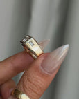 BULLSEYE, BABY // VINTAGE DIAMOND SIGNET BAND