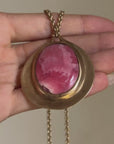 I AM SAFE, I AM POWERFUL, I AM LOVE // 1970's RHODOCHROSITE HEALING NECKLACE