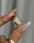 WE NEVER QUITE ALIGN AND THAT'S THE WAY I LIKE IT // VINTAGE DIAMOND SIGNET RING