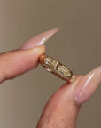 SHE'S A TRIPLE HEX KIND OF THREAT // HEAVY 18K GOLD HEX DIAMOND BAND