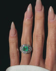 CROWN ME WITH FLOWERS AND BOUGHS // MIDCENTURY EMERALD AND DIAMOND RING