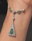 I'LL MEET YOU THERE IN THAT LITTLE GROVE WE USED TO HIDE WITHIN AND KISS // ART DECO COLOMBIAN EMERALD AND OLD MINE CUT DIAMOND NECKLACE