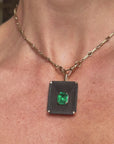 I CRACKED OPEN YOUR CHEST TO FIND YOUR BLEEDING HEART BUT FOUND A TREASURE OF THE MOST BRILLIANTLY GLOWING GEMS INSTEAD // 3.26CT EMERALD AND EBONY WOOD PENDANT