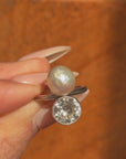I BELIEVE THE SEA MADE THIS FOR ME SO THAT I COULD WATCH IT RISE AND FALL ON YOUR SKIN AS YOU DOZED BY THE ROCKS // ART DECO DIAMOND AND PEARL TOI ET MOI RING