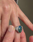 IN THE DARKEST PLACES ARE WHERE THE MOST BRILLIANT OF MAGICS RESIDE // ART DECO BLACK OPAL RING