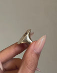 FOLLOW ME TO WHERE THE BLUE MOON DIPS BEHIND THESE GOLDEN MOUNTAINS // BLUE SAPPHIRE MOUNTAIN LANDSCAPE SIGNET RING