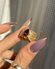 THE LUNA MOTH RING ONE of ONE // 2.84 Mehenge Garnet