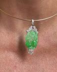 MY WISH FOR YOU IS FORTUNE, IS LOVE, IS HOPE AND EVERLASTING GREEN GARDENS // ANTIQUE BURMA FEI CUI JADEITE AND DIAMOND PENDANT